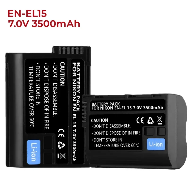 Lotto De 1 À 5 Batterie En-El15 7.0V 3500Mah Pour Apparels Photo Reflex Nutrriques Nikon D850,D7500,1 V1,D500,D600,D610,D750,D80