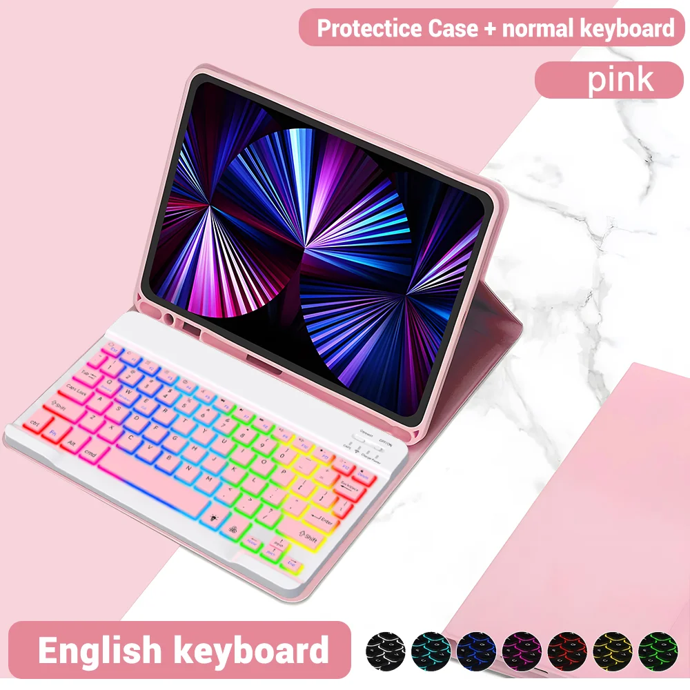 Illuminated Tablet Keyboard Case with Magnetic Attachment