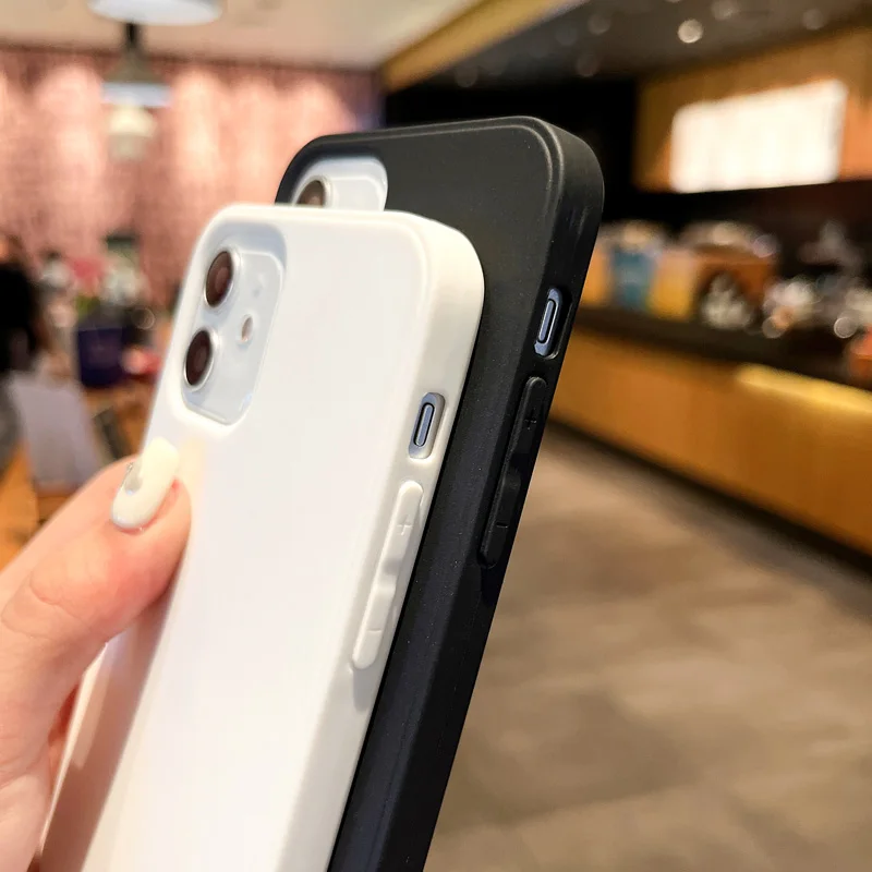 Luxury Soft Silicone Matte Shockproof Phone Case - Solid Color Cover
