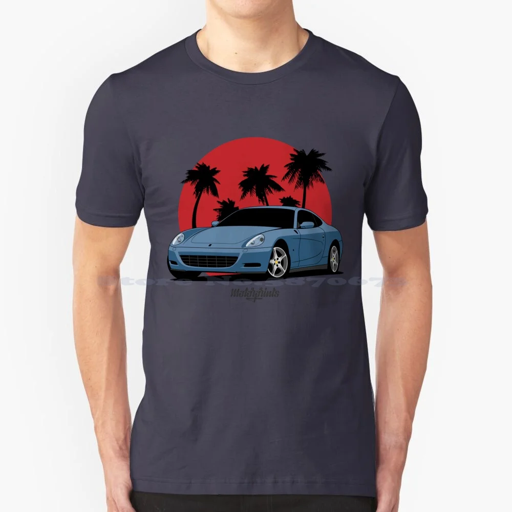 Maglietta Italiana Gt Scaglietti (Blu) Maglietta 100% Cotone 612 Scaglietti Pininfarina Gt Boxer Black Kouki Missile Car Hachiroku