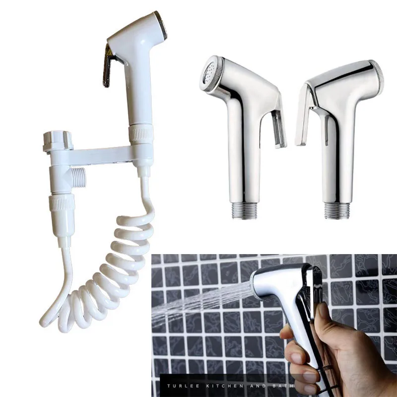 self Clean wc Bathroom Toilet Spray faucet Bidet ABS white shower head tank holder telephone spring Hose tube ass anal douche
