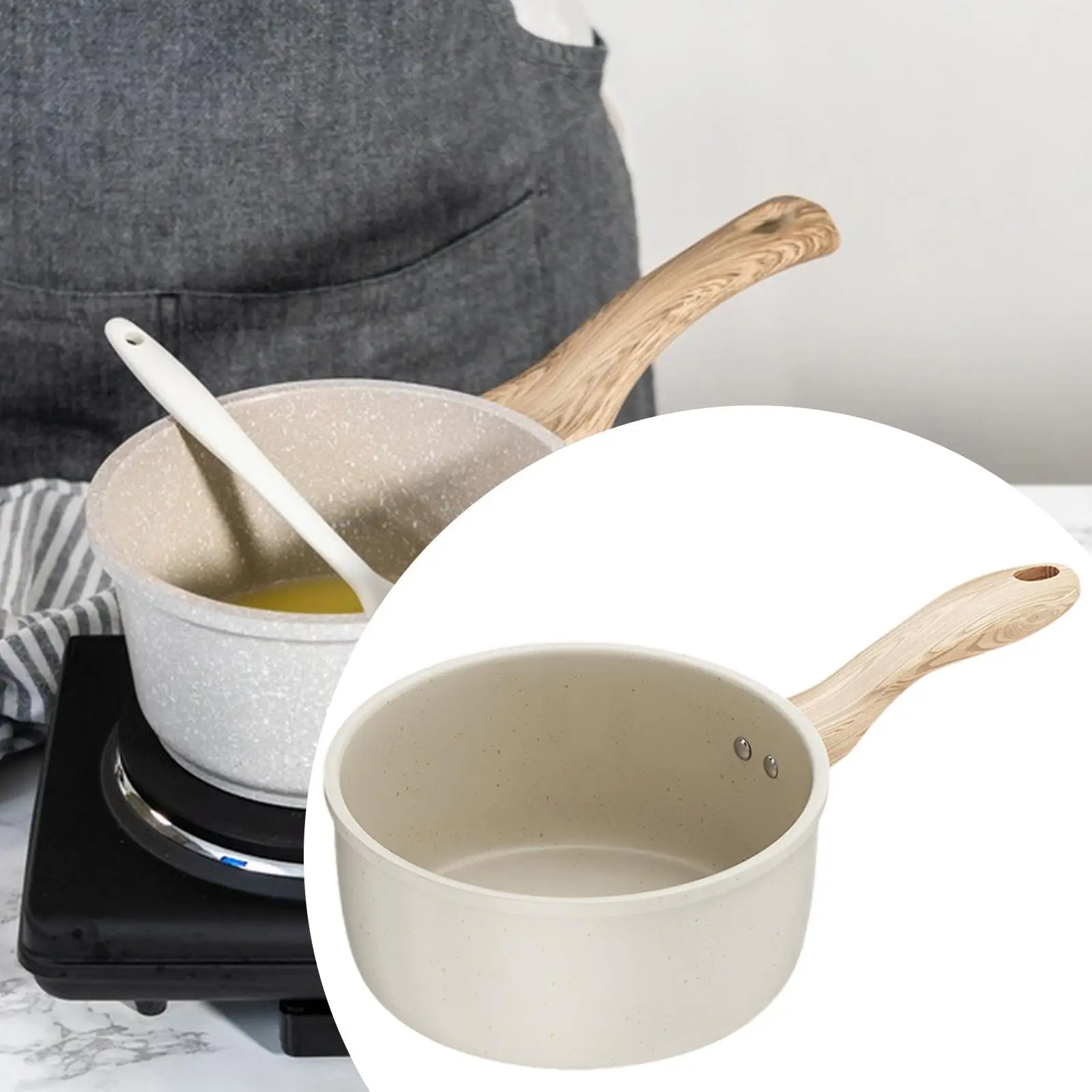 Milk Pan Kitchen Cooking Pots Anti Scale Handle Heating Milk Melting Butter Boiling Water Cooking Pots Sauce Pot for Kitchen Milk Pan Kitchen Cooking Pots Anti Scale Handle Heating Milk Melting Butter Boiling Water Cooking Pots Sauce Pot for Kitchen