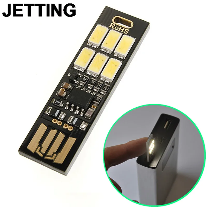 

New Portable Night Camp Bulb Mini USB Power 6 LED Light Pocket Card Lamp