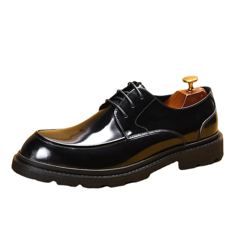 Derby Shoes Men Real Leather | Derby Shoe Leather Casual
