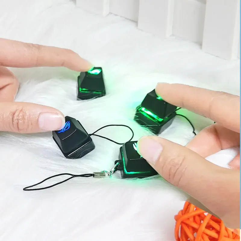 Mechanical Switch Keychain Keyboard EDC Fidget Gadget Funny Click Button Led Light Relief Stress Toy Fidget Autism Relief Toys fidget toy sensory fidget toy anti stress toy