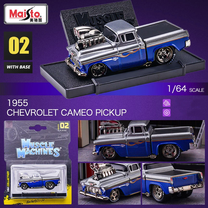 

Bburago 1/64 CHEVROLET PIKUP Miniature Alloy Car Model Diecast Vehicle Replica Pocket Car Collection Toy For Boy Birthday Gifts