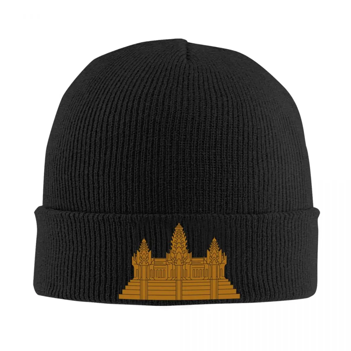 

Graphic Angkor Wat Khmer Cambodian Flag Knitted Bonnet Caps Fashion Keep Warm Hats