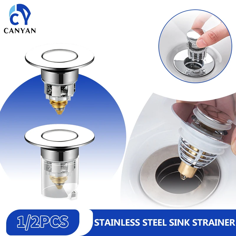 Universal Bathroom Sink Strainer 304 Stainless Steel Water Stopper Sink Water Filter Plug Kitchen Sink Tools Kitchen Accessories universal bathroom sink strainer 304 stainless steel water stopper sink water filter plug kitchen sink tools kitchen accessories