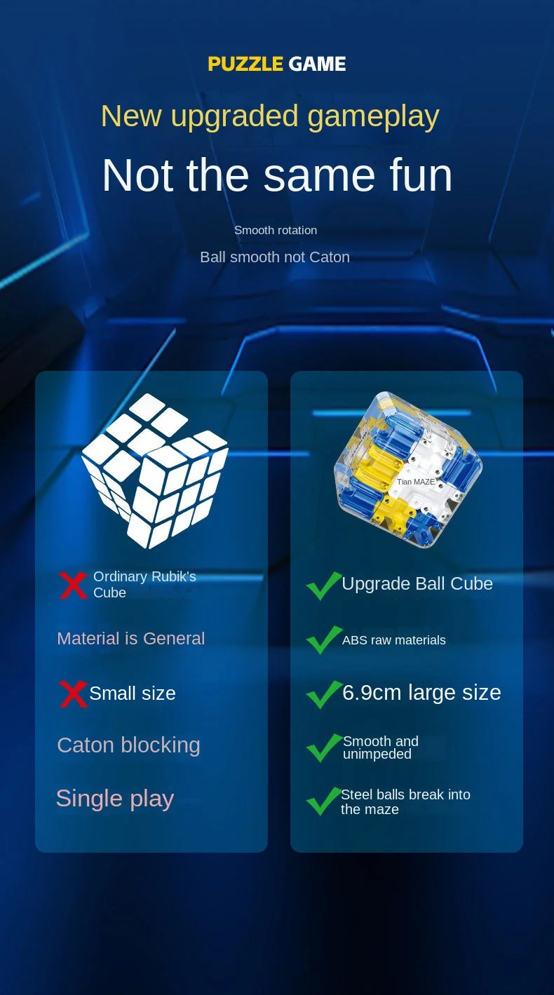 Laberinto 3D, cubo mágico, rompecabezas de juguete, laberinto, bola rodante, cubo mágico, liberación de estrés, autismo, ansiedad, alivio para niños y adultos, juguetes antiestrés