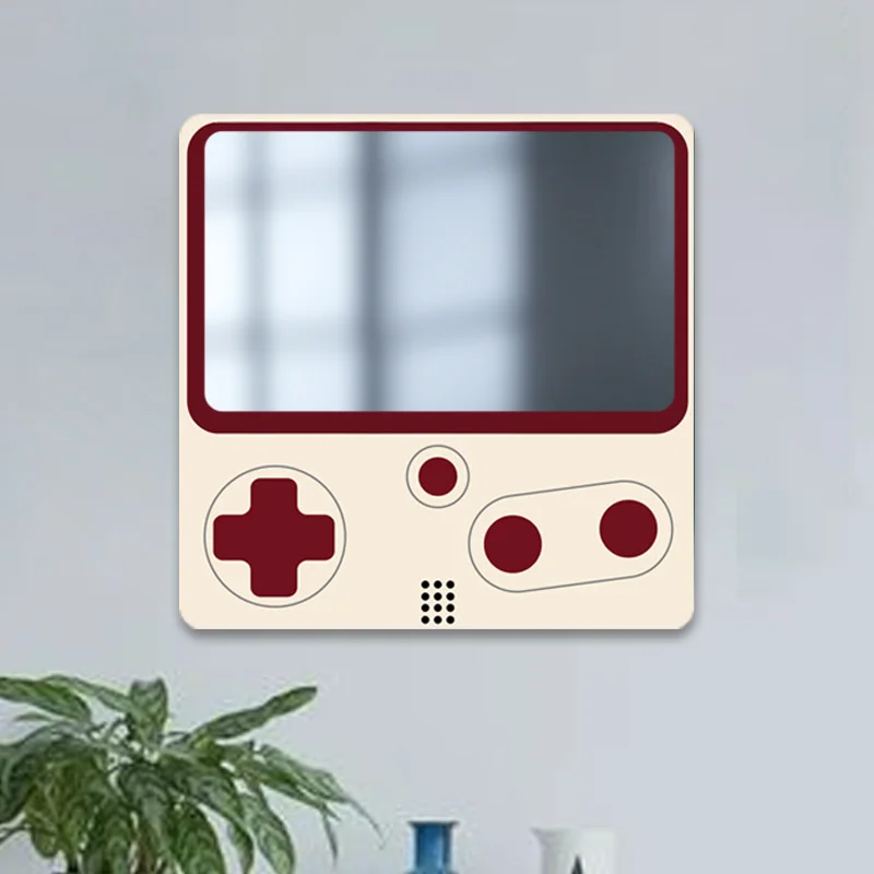 20 CM Kendinden yapışkanlı Dekoratif Duvar Aynası Cadılar Bayramı Partisi Dekorasyon Oyun Konsolu Desen Ayna Yatak Odası Banyo Dekorasyon