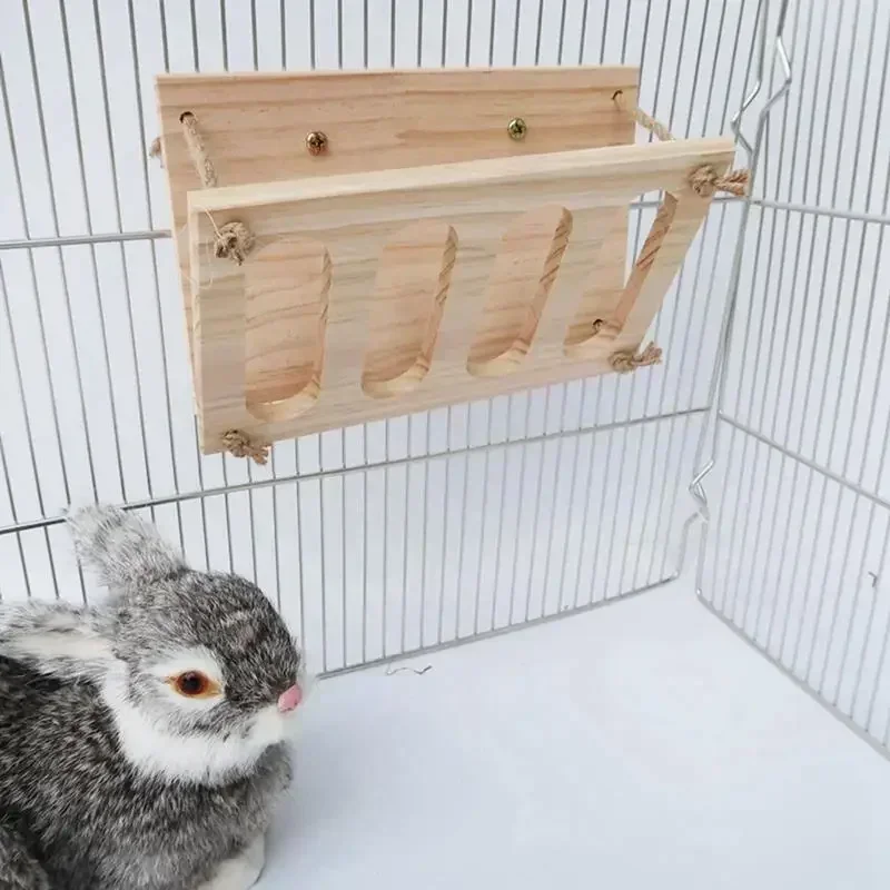 Hay Rack Foldable Wooden Hay Feeder Manger For Bunny Guinea Pig Chinchilla Small Pet Feeding Supplies 1pc rabbit hay feeder