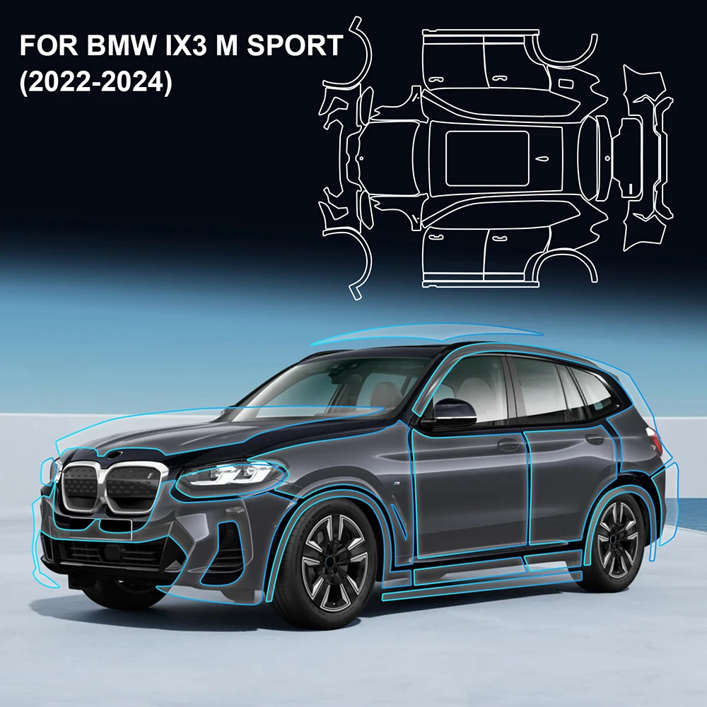 

for BMW IX3 M Sport 2022 2023 2024 Precut Paint Protection Film Bra Kit Decal Accessories Anti-Scratch TPU PPF Car Body Sticker