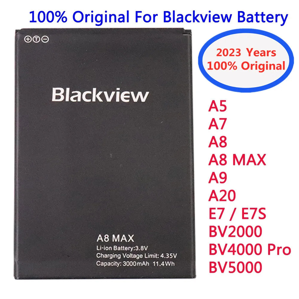 

Аккумулятор для телефона Blackview A5 A7 A7 Pro A8 A8 MAX A20 E7 / E7S A9 BV2000 BV4000 Pro BV5000, аккумулятор, 100% оригинал