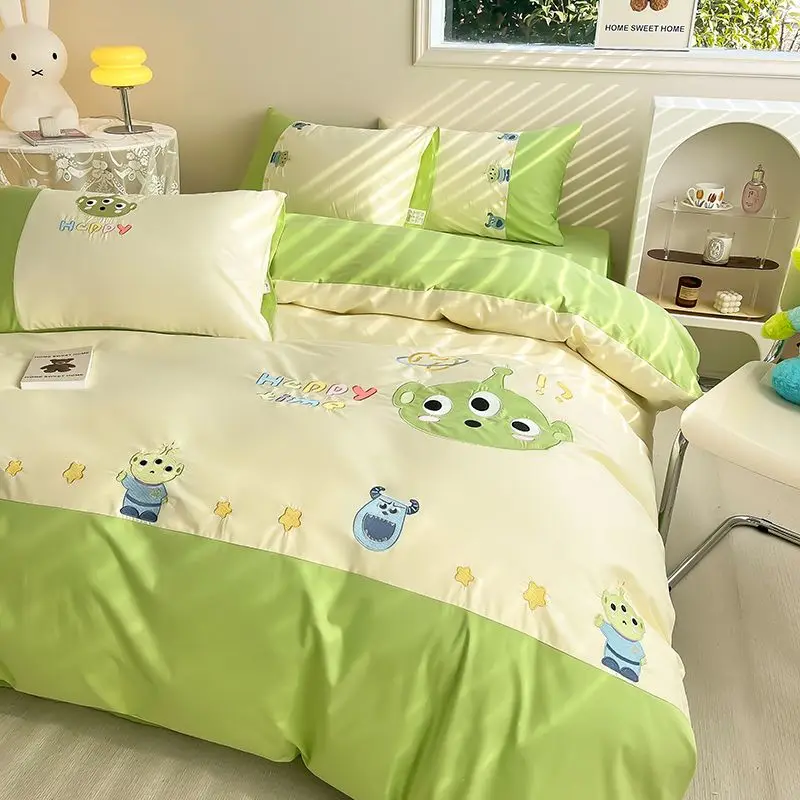 

Alien Lotso Mickey New Fun Creative Sweet Cute Cartoon High-Value Fashion Cotton Bed Sheets and Quilt Covers Four-piece Set