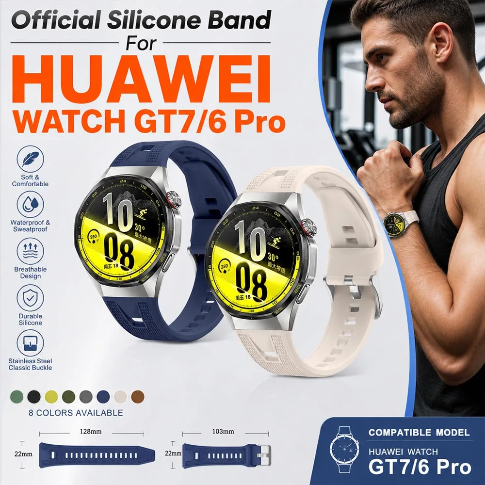 Premium Soft Silicone Quick Release Strap for Huawei Watch GT Series - Replacement Wristband Accessory