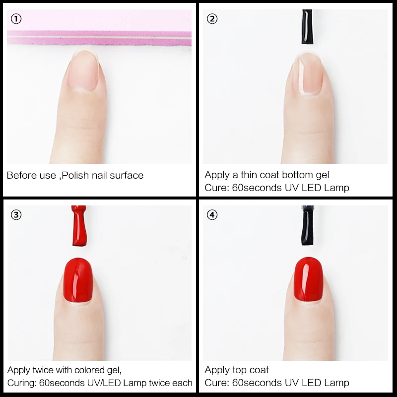 NAILCO 15ml Top Coat And Base Coat Art Design Gel Nail Polish UV Top Base Coat UV LED Soak Off Gel For Nail Decoration Varnish 6