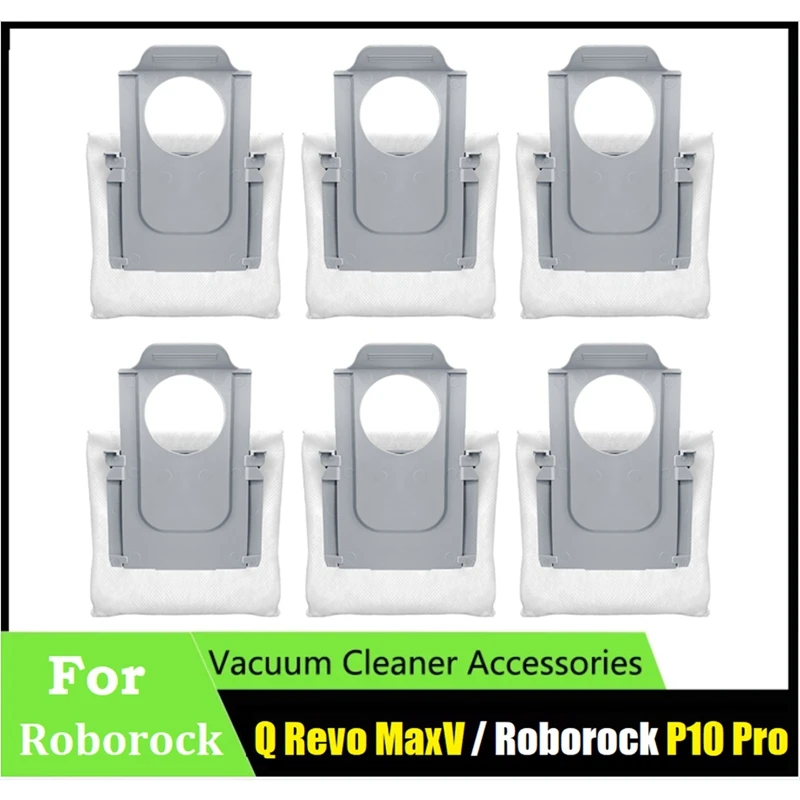 

6PCS Dust Bag Dust Garbage Bag For Roborock Q Revo Maxv / Roborock P10 Pro Robot Vacuum Cleaner Replacement Parts Accessories