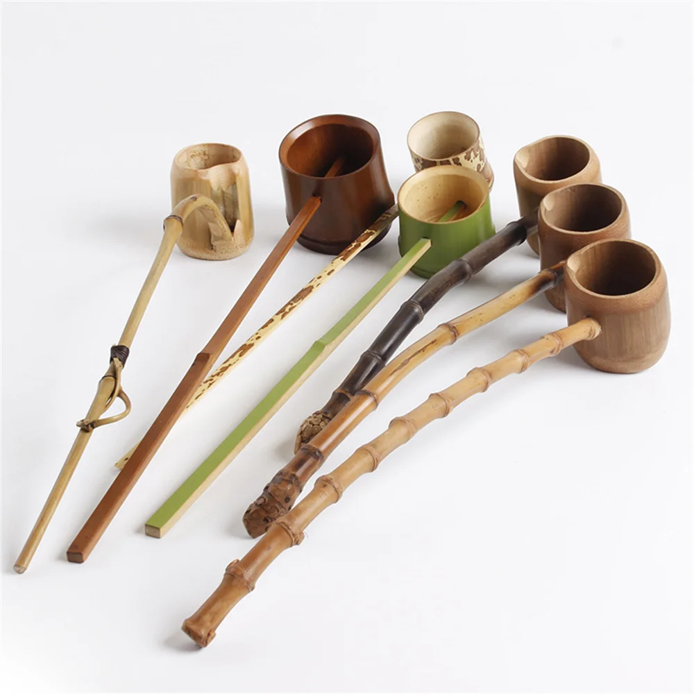 Ladle Water Long Handle Spoon Scoop Wooden Tea Wood Japanese Dipper Large Sauna Olive Bailer Accessories Handled Bathing