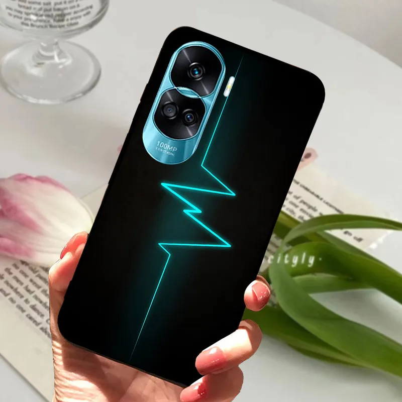 Sleek Black Silicone Soft Painted Protective Case