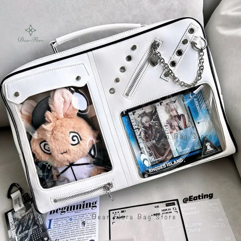 Y2K Women Ita Shoulder Bag Girls Transparent Bag DIY Display Crossbody Fashion Handbag Backpack Students Bookbag Travel Knapsack 1