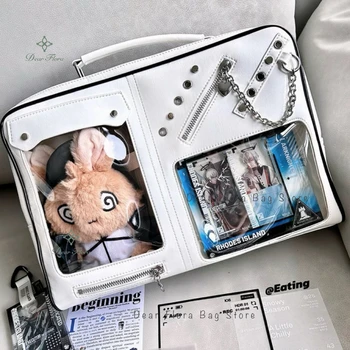 Y2K Women Ita Shoulder Bag Girls Transparent Bag DIY Display Crossbody Fashion Handbag Backpack Students Bookbag Travel Knapsack 1