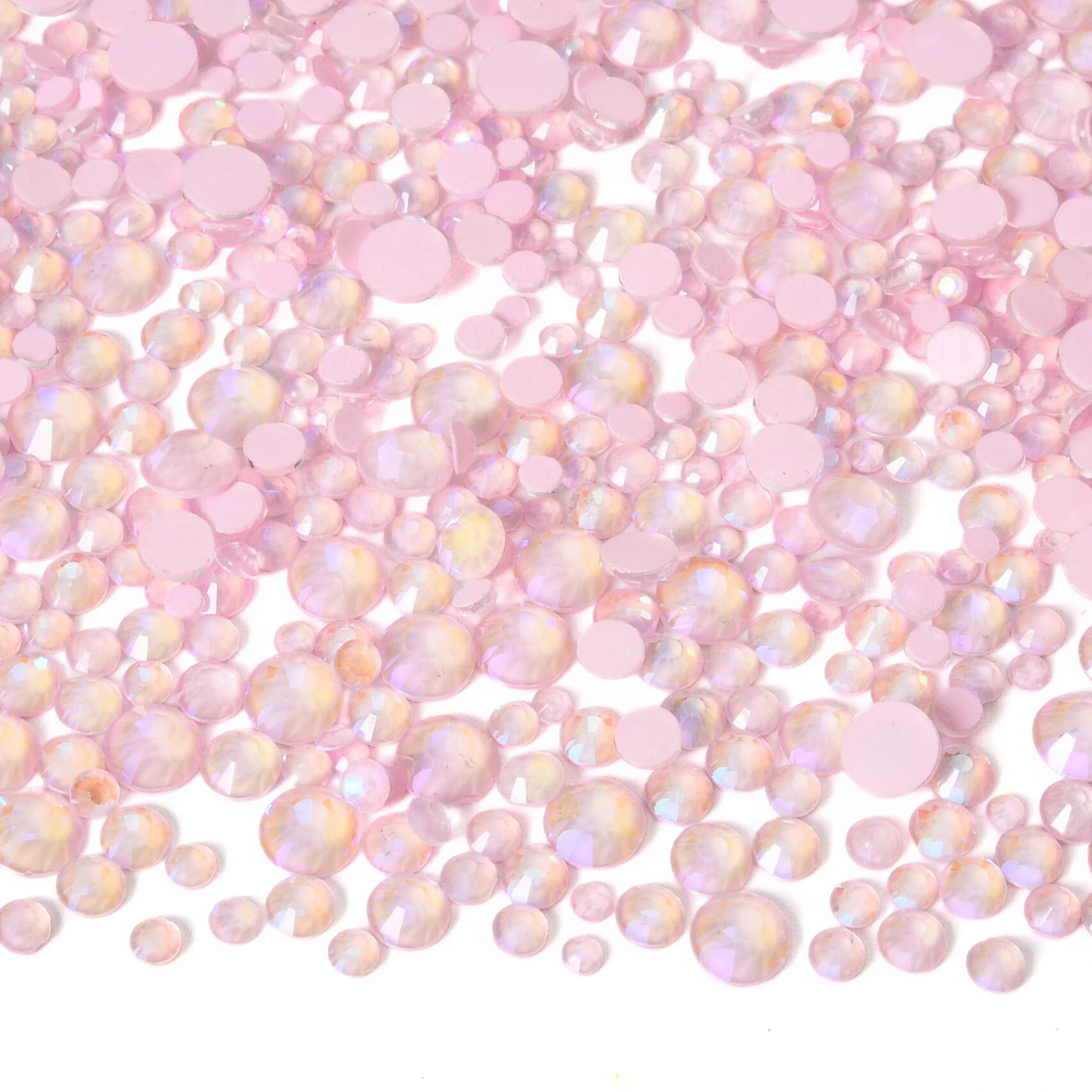 Light Pink GemStone Mix Non-Hotfix Flatback Rhinestones for Nail Art and Garment Decorations