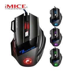 Ergonomic Anti - Slip Optical Gaming Mouse with Adjustable DPI and Colorful Illumination (X7 Black)