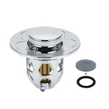 ห้องน้ําอ่างล้างจานปลั๊กอ่างล้างหน้า Core BOUNCE UP ท่อระบายน้ํากรองฝักบัวอ่างล้างจานปลั๊กกรองห้องครัวอ่างอาบน้ํา Stopper แกนทองแดง 9