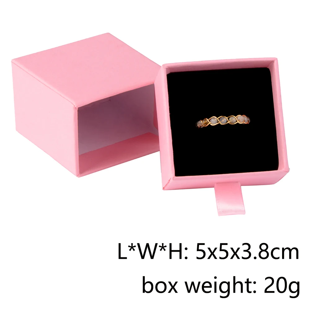 10 teile/los schmuck geschenk display verpackung box mit band kraft papier schiebe schublade ring halskette lagerung schwarzer schwamm gefüllt – Detail 7