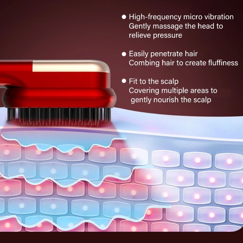Hair Straightening Brush Practical Hair Comb Rechargeable Styling Comb Massage for Straight and Curly