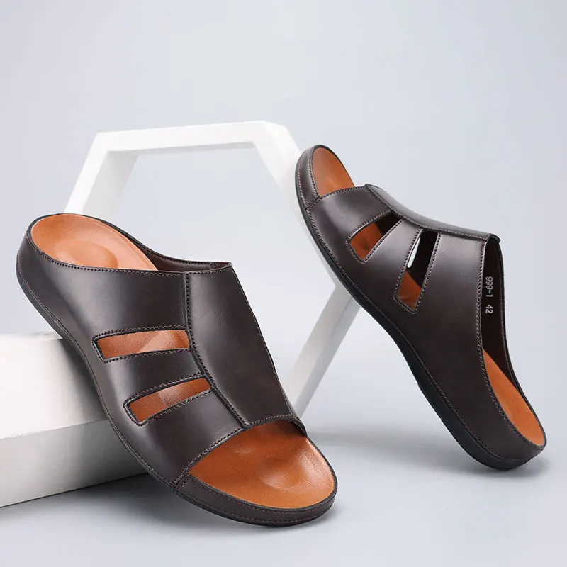 شباشب جلدية مقاس كبير للرجال مع مرونة قوية للغاية،...