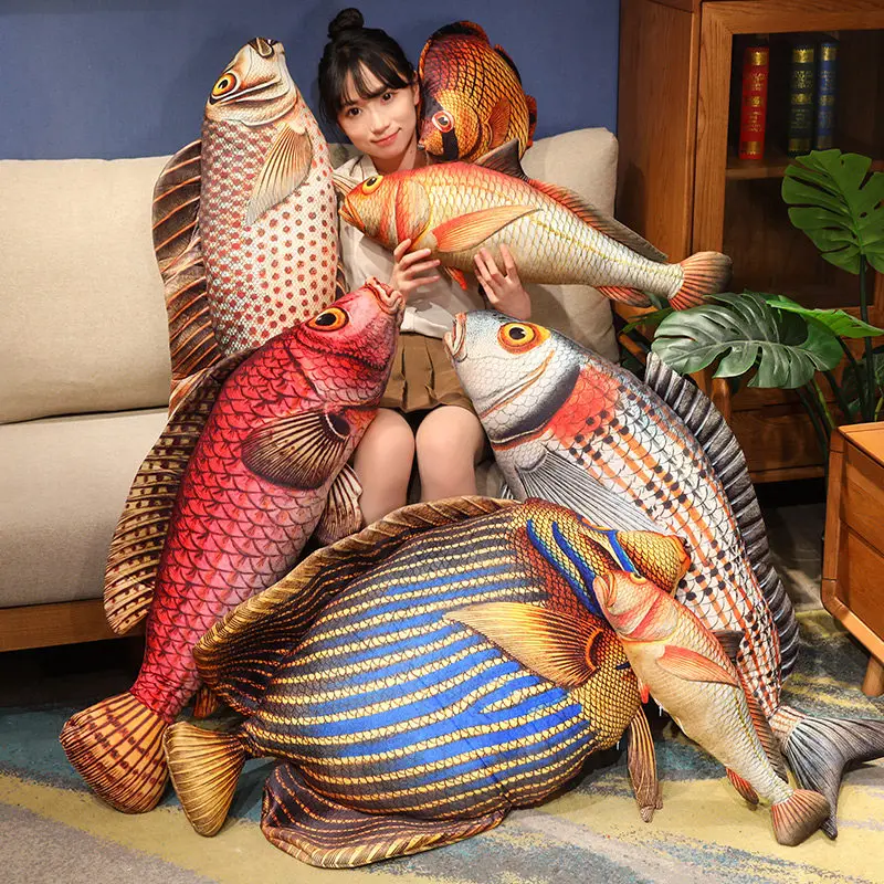 Soft Marine Fish Plush Toy Pillow Stuffed Animal Cushion