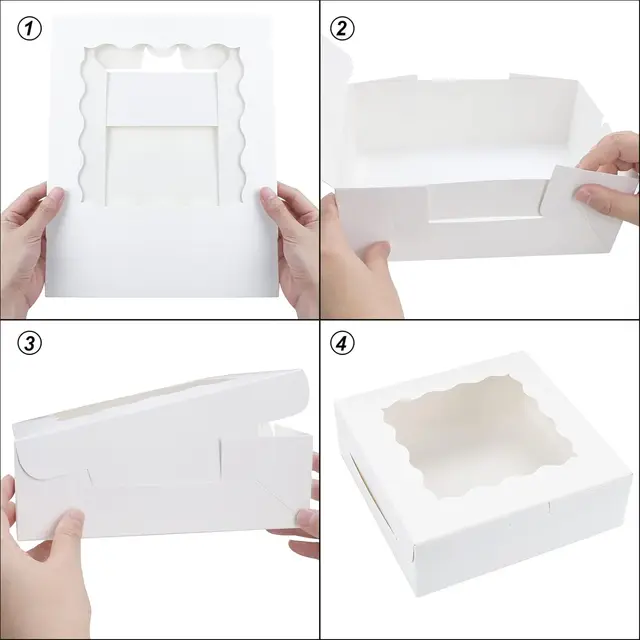 Multi-Piece Cookie Boxes with Window – White Treat & Pastry Boxes 6