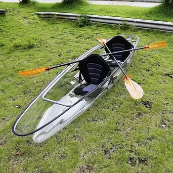 high quality 2023 Popular PC transparent boat canoe double kayak multi-person water canoe transparent boat clear kayak 2 person 1