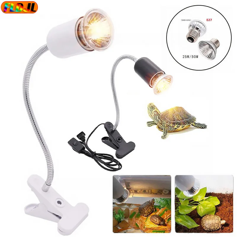 50w Halogen Bulb Reptile Heat Lamp Adjustable Gooseneck Aquarium Tank Heating Lamps For Tortoise