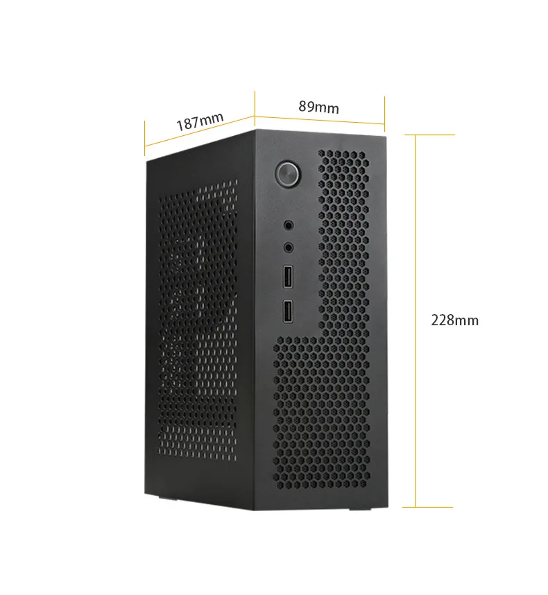 Rgeek A09 미니 ITX 데스크탑 HTPC 컴퓨터 케이스 (ITX 마더보드용) 소형 1U/플렉스 게이밍 PC 케이스 섀시 (가정 및 사무실용) USB3.0