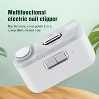 2in1Electric Automatic Nail Clipper Polishing Fingernail Trimmer Manicure For Adult Baby Nail Cutter Sharpener with light Safety 2