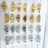 30pcs Vintage Silver Plated Crying Face Adjustable Ring Women's Tears Open Rings Heart Shape Female Girls Accessories 6