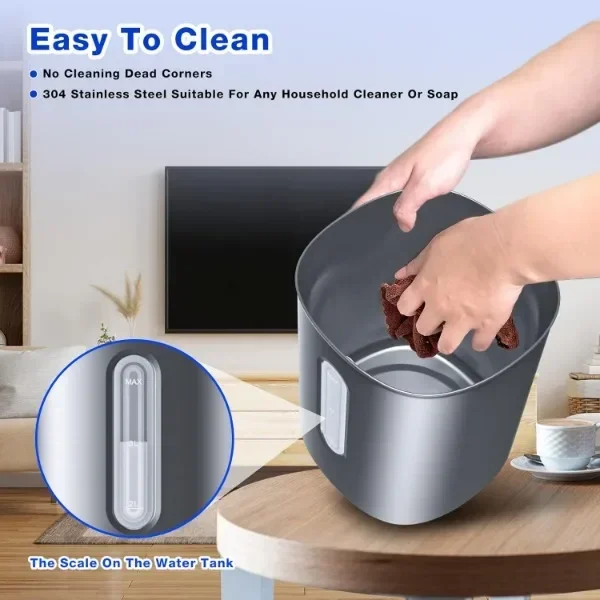 4L Ultrasonic Cool Mist Humidifier with 304 Stainless Steel Tank, Auto Humidity Control, Night Light, and Timer 6
