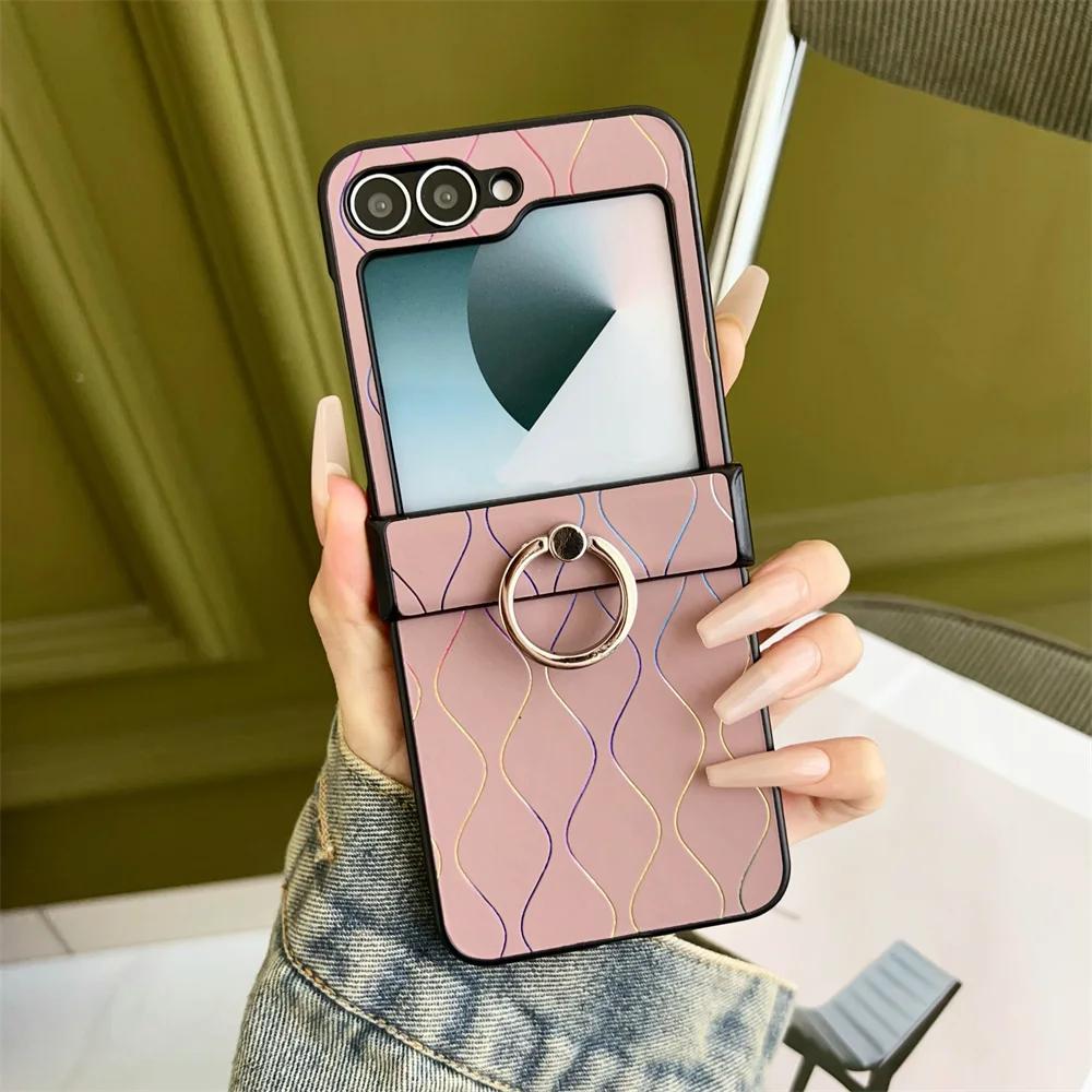 Colorful Wave Pattern Fashion Finger Ring Stand Cover