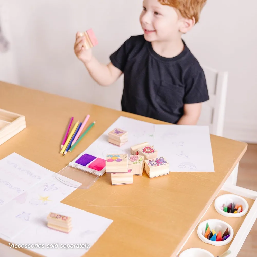 Wooden Art Table & Chairs Set-White-Kids Craft Table And Chairs, Children's Furniture
