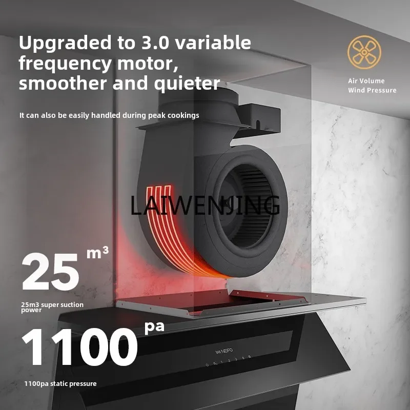 MJY large suction ultra-thin top side double suction stove range hood gas stove combination 2