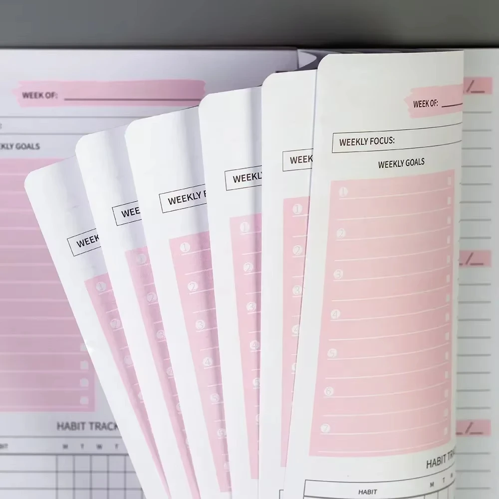Schedule Notebook Weekly Undated Spiral Agenda A5 Pouch 52 Weeks Stationery Office School