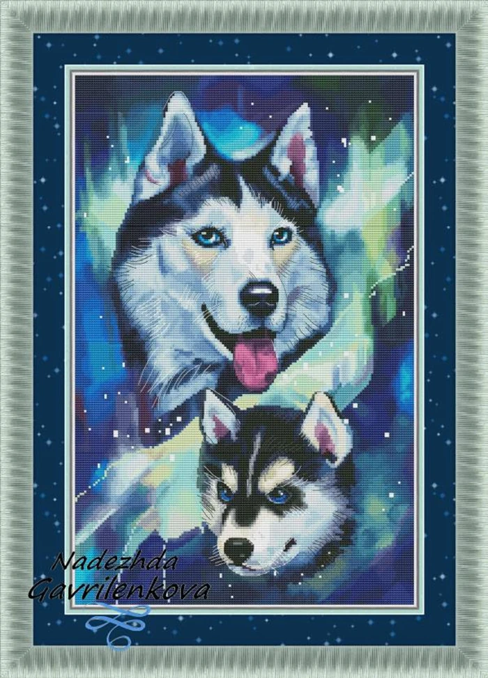 

-Наборы для вышивки крестиком North Huskies 37-53 16CT 14CT 18CT, наборы для вышивки крестиком, рукоделие