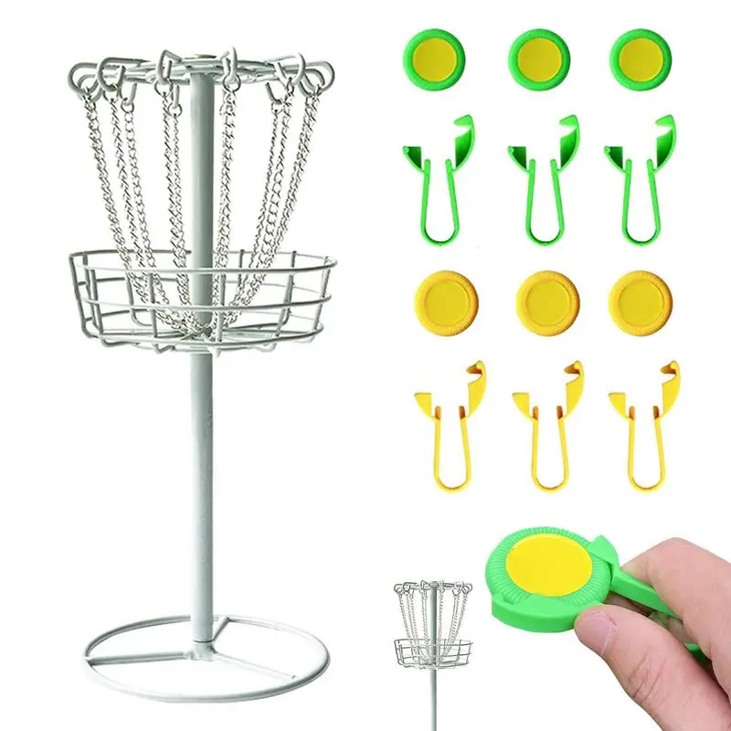 MetalMiniGolfStandFlyingDiscGolfTargetDiscGolfBasketChain