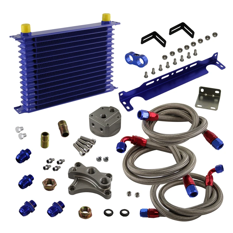 15 Row Oil Cooler Kit & Filter Recolation Kit For Nissan Silvia S13 S14