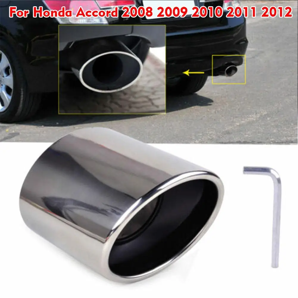 

Stainless Steel Exhaust Muffler Tip Pipe Tail Rear For Honda Accord 2008 2009 2010 2011 2012 2013 Adjustable Clamps L1Q1