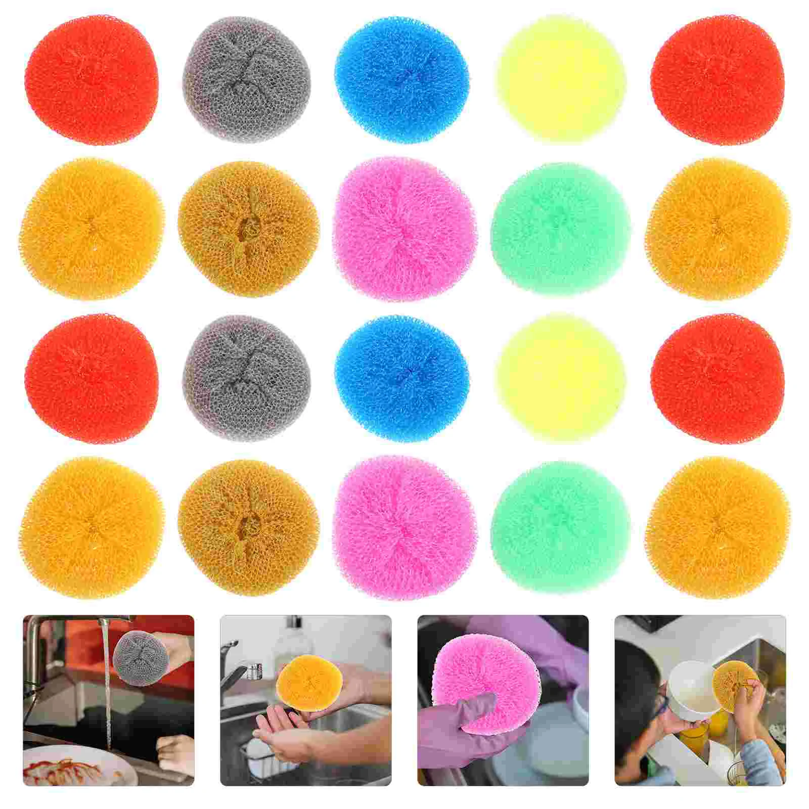 

Kitchen Dish Scrubber Scouring Rag (mixed Colors Cleaning Rags Non Scratch Scrubbing Pads