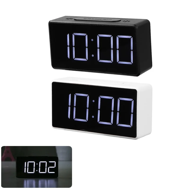 Led Mini Student Clock Usb Desktop Electronic Alarm Clock &deg;c-℉ Temperature Tester-white Light 2 Levels Of Brightness digital clock digital desk clock mini desk clock