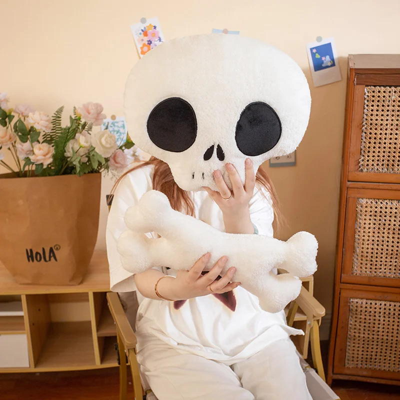 Creative Simulation of Skull Bones Plush Toys Soft Plush Pillows Funny Dolls Halloween Decorations 6